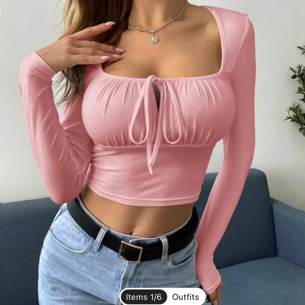 SHEIN pink crop top